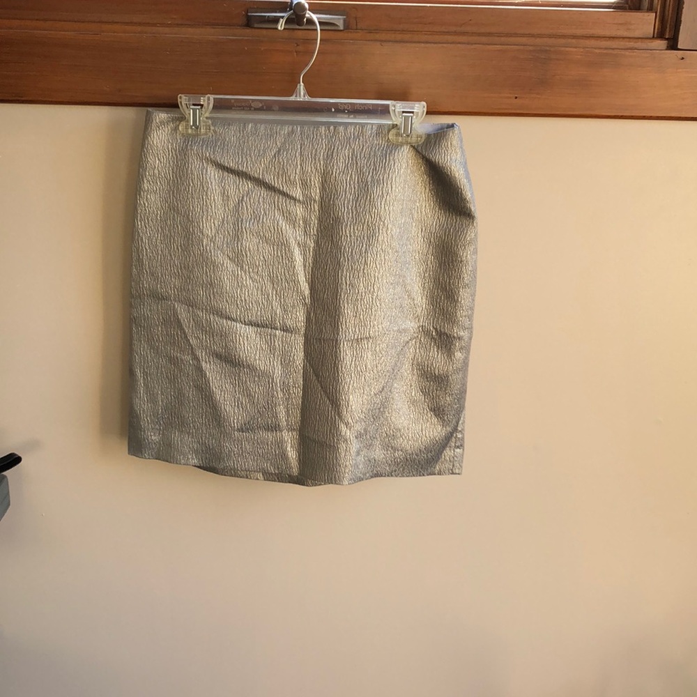 Silk Metallic and Cotten blend mini skirt from Ann Taylor.